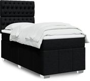 vidaXL Boxspring met matras stof zwart 90x200 cm