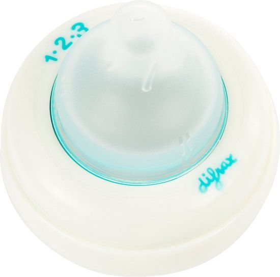 Difrax 1-2-3 Wide Flessenring met Flessenspeen - Variabel (Papspeen, vanaf 3 maanden)