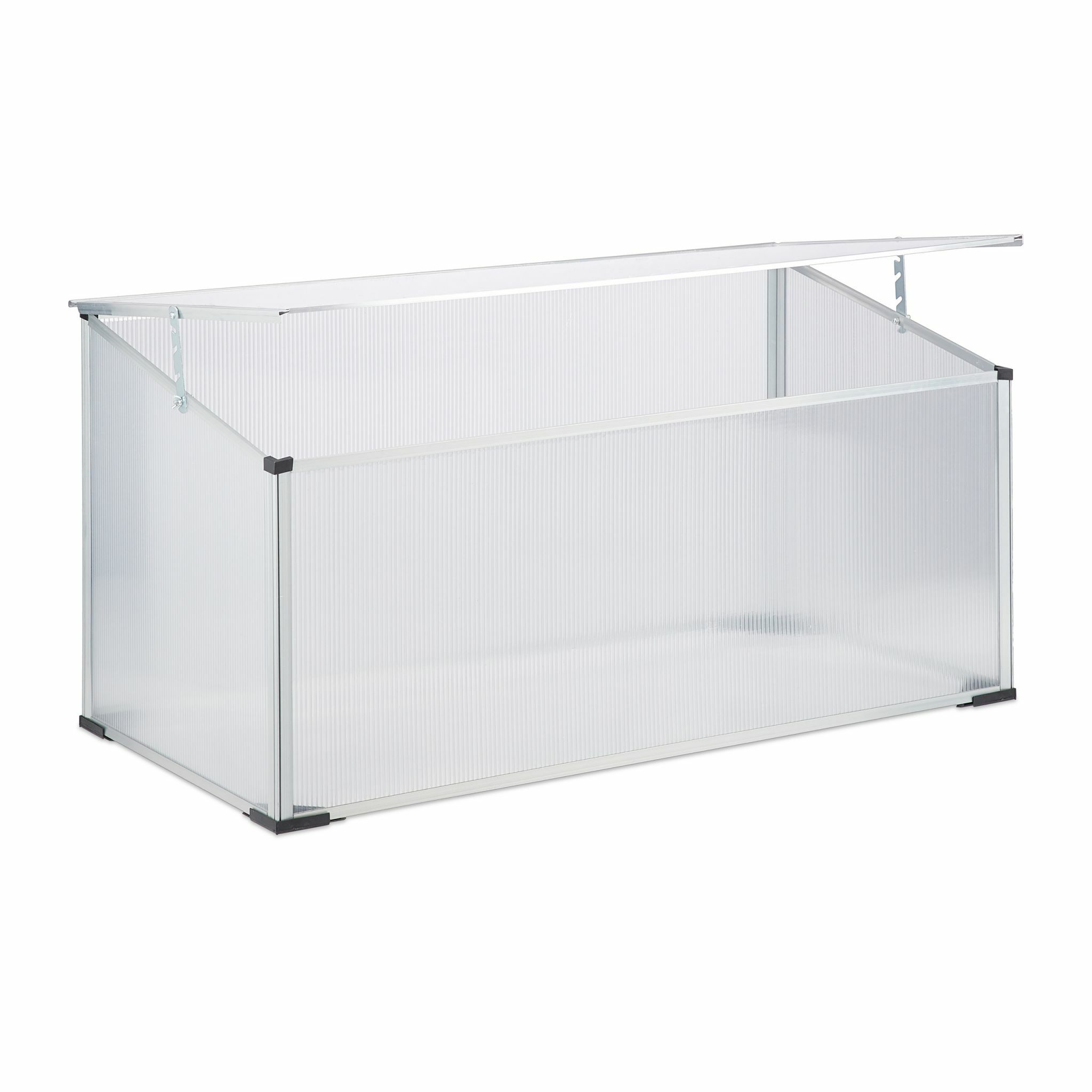 Relaxdays Koude bak aluminium - steeksysteem - lichtdoorlatend - uv-bescherming - 100x50x50 cm - transparant