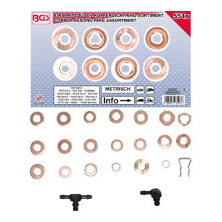 BGS Assortiment verstuiverafdichtringen koper | 551-dlg.