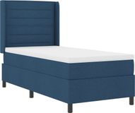 vidaXL LED Boxspringbed met matras Blauw 90 x 200 cm Stof