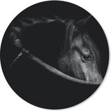 MousePadParadise Round Mousepad - Horses Portrait - Black - Animals - 50x50 cm