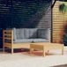 Maison Exclusive - Ensemble de jardin pour 3 personnes avec coussins gris, en bois de pin
