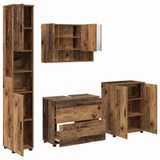 vidaXL Badkamermeubel Set 4-delig Oud Hout 35 x 30 x 192 cm