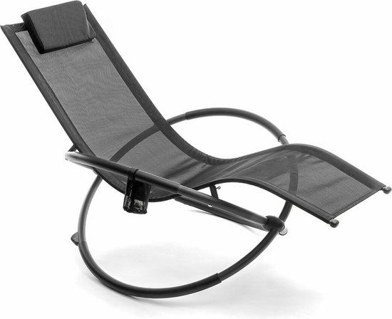 CIrkelvormige en inklapbare lig- en schommelstoel Rockorb InnovaGoods - Zwart - Plastic - 88 cm