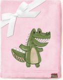 Be Mammy Babydeken - Dekbed - Kinderdeken - Wiegdeken - Dekentje Baby - 76 x 102 cm - Poeder roze - krokodil