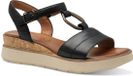 Tamaris WIDE FIT Dames Sandaaltje 8-88718-44 001 Wide Fit Zwart Leer Plateau Sleehak Klittenband 38 EU
