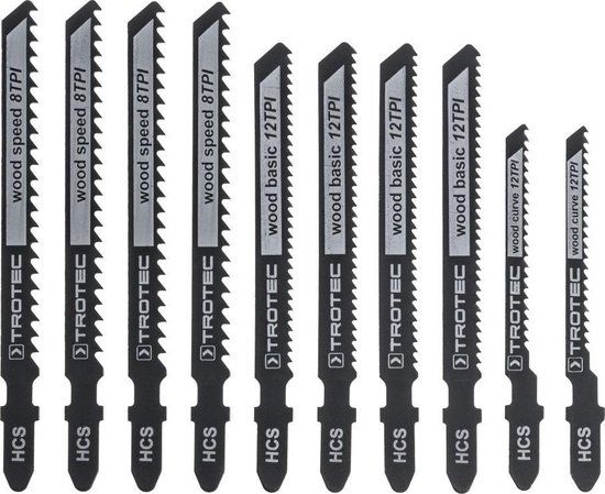 TROTEC Decoupeerzaagjes-set hout, 10-delig