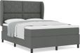 vidaXL Boxspringbed met hoofdeinde Donkergrijs 140 x 190 cm Stof