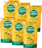 Happy Earth Savon pour les mains Recharge Jasmin Bois de Hô - 100% Naturel - Lot économique - 6 x 600 ml