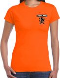 Bellatio Decorations Shoppartners Bv Oranje supporter t-shirt voor dames - Holland zwarte leeuw op borst - Nederland supporter - EK/ WK shirt / outfit M