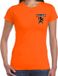 Bellatio Decorations Shoppartners Bv Oranje supporter t-shirt voor dames - Holland zwarte leeuw op borst - Nederland supporter - EK/ WK shirt / outfit M