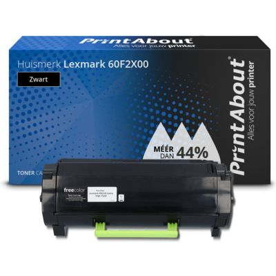 PrintAbout Huismerk Lexmark 60F2X00 Toner Zwart Extra hoge capaciteit