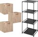 5five Opbergrek Smartrack - met 3x mandjes stof - naturel - 34 x 98 cm