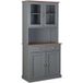 INTER LINK Commode style campagnard, bois de pin (Avec 2 tiroirs et 4 portes tournantes, gris, sépia/marron)