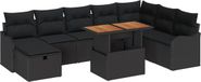 vidaXL Banc de jardin 5 places polyrotin noir