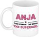 Bellatio Decorations naam cadeau mok - Anja - Woman Myth Supergirl - koffiemok - 300 ml - collega - moederdag