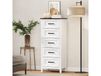 HOMCOM Commode Haute Blanche 45x35x106cm Effet Bois Chambre