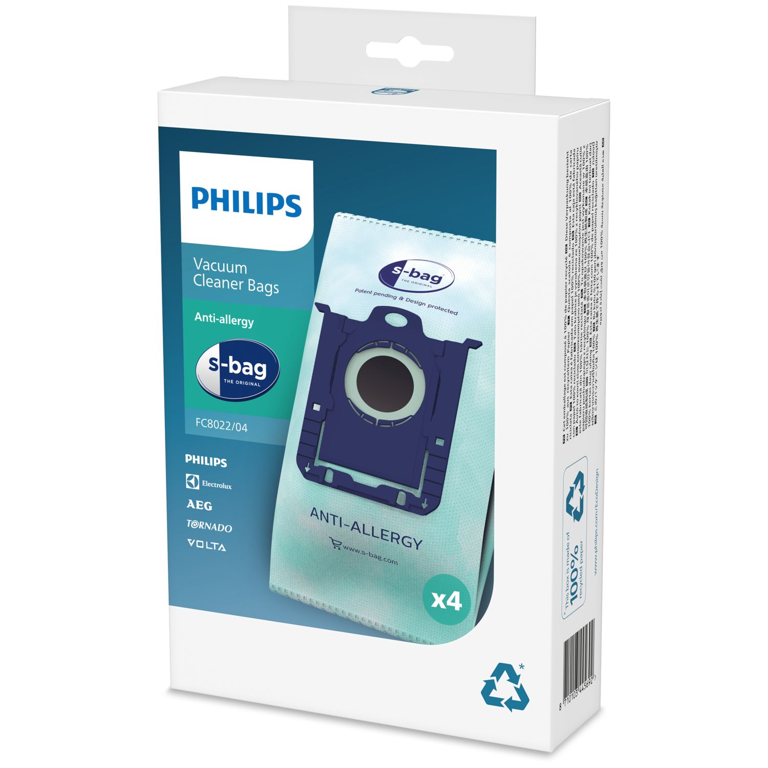 Philips s-bag FC8022/04 Stofzuigerzakken - 4 stuks