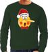 Bellatio Decorations Foute Kersttrui/Sweater Heren - Leugenaar - Groen - Braaf/Stout M