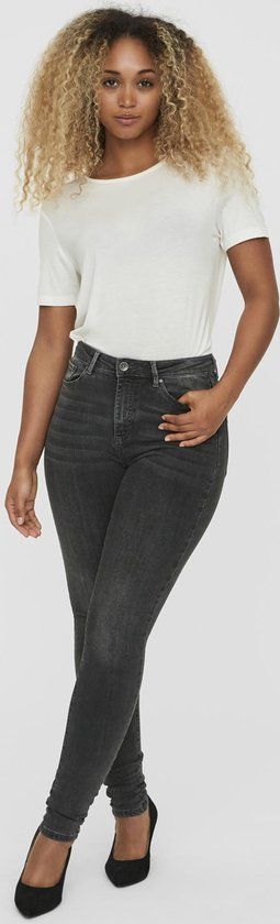 VERO MODA VMSOPHIA HR SKINNY JEANS - Dark Grey Denim - Women's