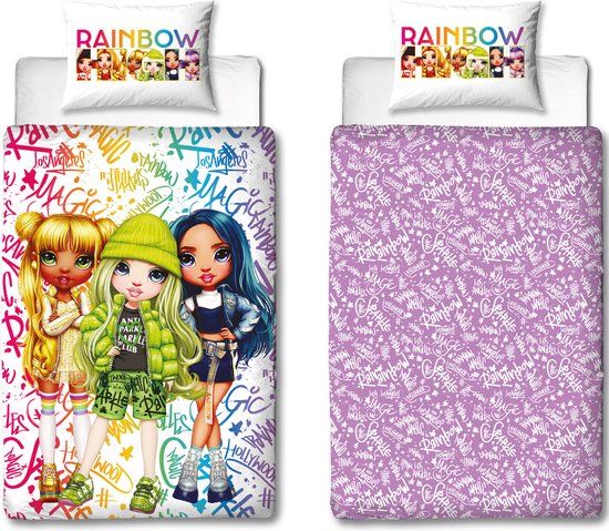 4KidsOnly Rainbow High dekbedovertrek Meerkleurig Polyester Junior Campingbed