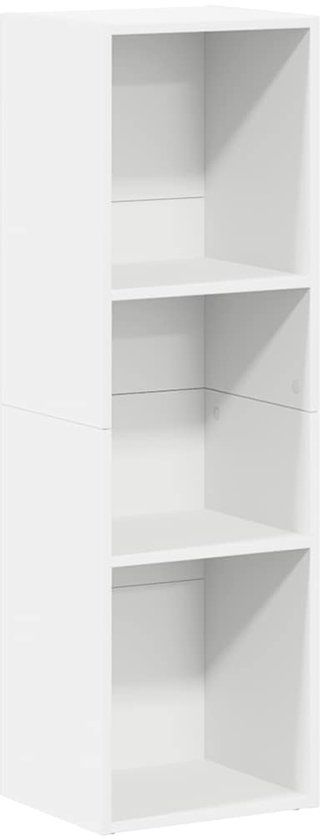 vidaXL Boekenkast/tv-meubel - 36x30x114 cm - bewerkt hout - wit