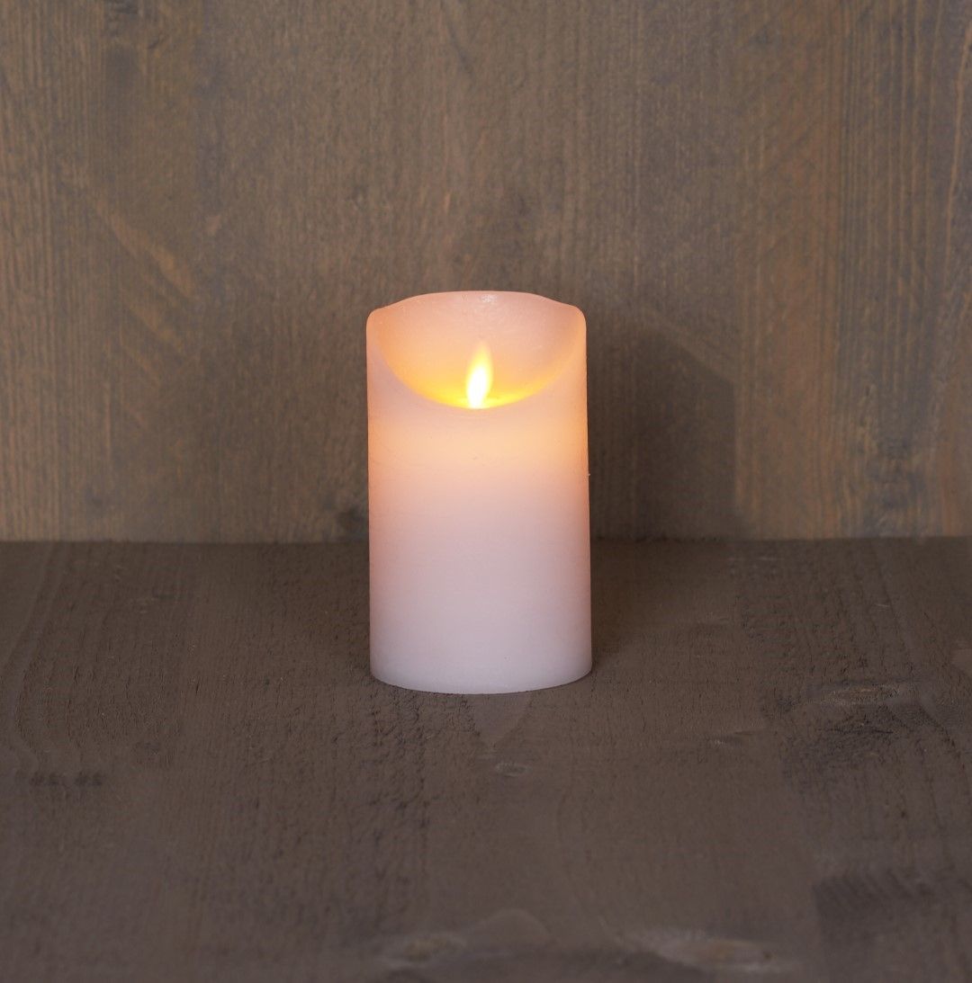 Anna's Collection Batterijverlichting kaars wax rustiek met bewegende vlam 12.5 cm