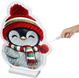Lumineo LED Infinity Lights indoor - Kerst pinguïn 37 cm, 216 LED multi