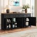STILVORA Dressoir - Zwart - 160x35x76 cm