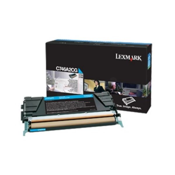 Lexmark C746A3CG Toner Cartridge - Cyan - 7000 Pages - Compatible with Lexmark C 746 DN/DTN/N/748 DE/DTE/E