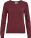 Vila Pull Viril O-neck L/s Tricot - Noos 14054177 Port Royale/dark Melange Femme Taille - XXL
