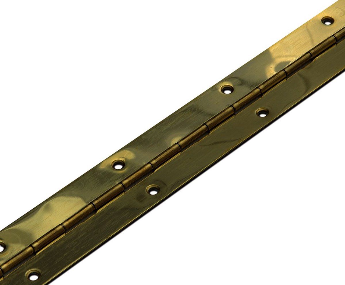 DX Pianoscharnier - 32x1500x0,7mm - staal vermessingd