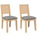 VidaXL Eetkamerstoelen met kussens 2 st massief hout rubber