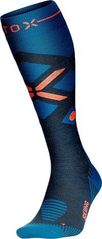 STOX Energy Socks Skisokken Heren - Compressiekousen - Merino Wol Sokken Groen - Ski & Snowboard Compressie Sokken - Maat L: 43-47 - 1 Paar