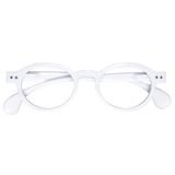 OPULIZE OCA Leesbril - Modern Retro Rond Montuur - Glanzend Wit - Heren Dames - Veerscharnieren - R54-W - +3.50