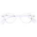 OPULIZE OCA Leesbril - Modern Retro Rond Montuur - Glanzend Wit - Heren Dames - Veerscharnieren - R54-W - +3.50