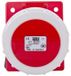 Prise encastrable pour usage commercial, 16A, 5 pôles, 400V, 80x97 mm, rouge, IP67