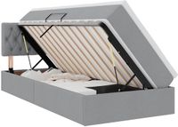 vidaXL Bed met opbergruimte en matras Lichtgrijs 100 x 200 cm fluweel