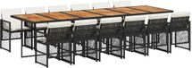 vidaXL 13-delige Tuinset met Kussens, Poly Rattan, Zwart