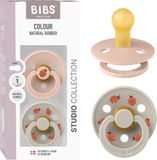 BIBS Colour Fopspeen - 0-6 mnd - 2-pack - Rond - Blush/Sand