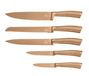 Cheffinger Set de 6 couteaux avec poignées ergonomiques et un bloc à couteaux magnétique - Or