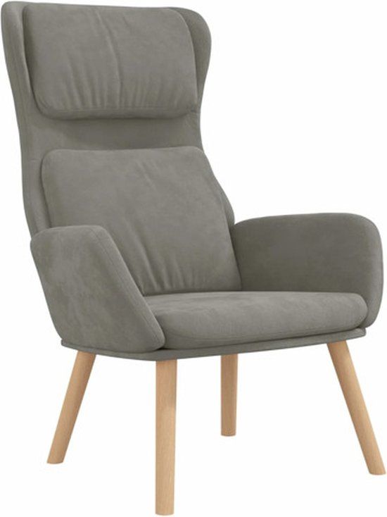vidaXL Relaxstoel fluweel lichtgrijs