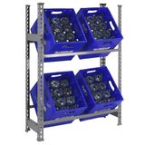 SimonRack Metalen rek voor dranken, zonder schroeven, 2 planken, hoog draagvermogen 100 kg, 1000 x 800 x 300 mm, grijs