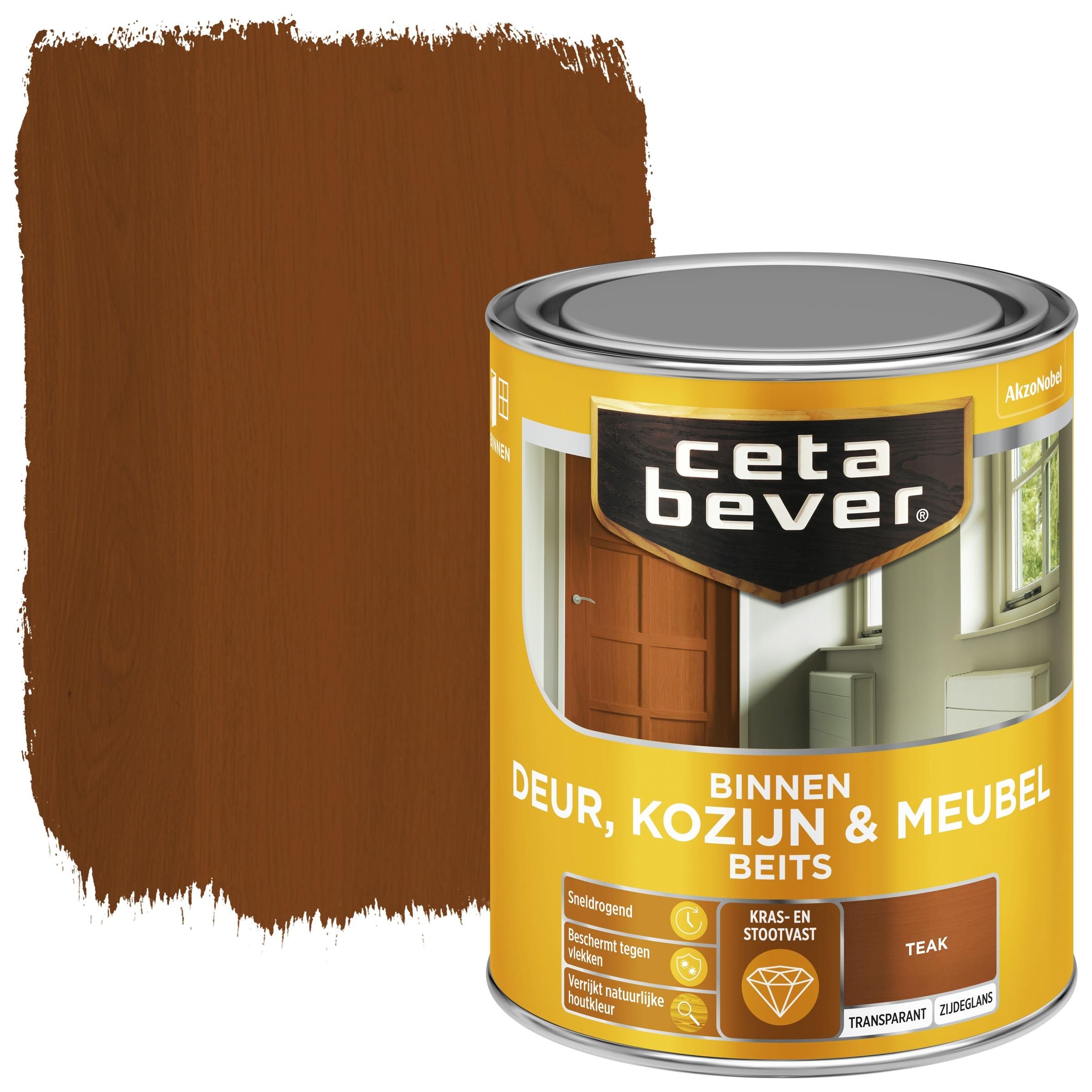 Cetabever deur kozijn & meubelbeits transparant teak zijdeglans 750 ml