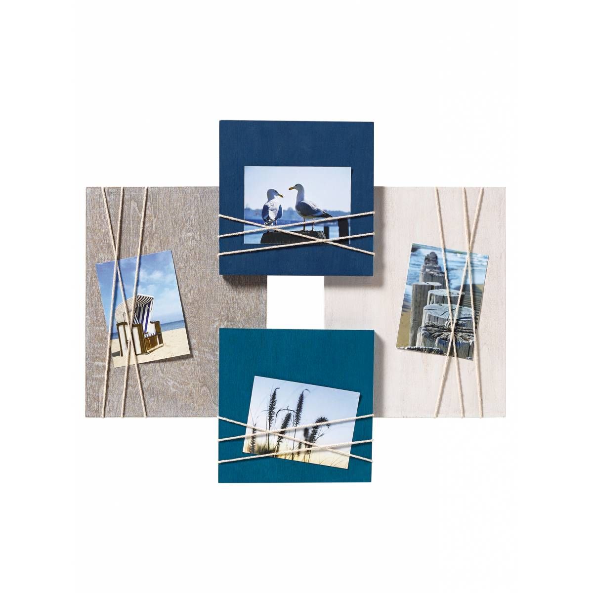 Walther Design YO481L Fotolijst - Hout - Rechthoek - Blauw/Crème/Grijs - 37.5cm x 43.7cm