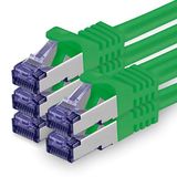 1aTTack.de 5x 1m CAT7 Netwerkkabel RJ45 10 Gigabit SFTP PIMF - Groen