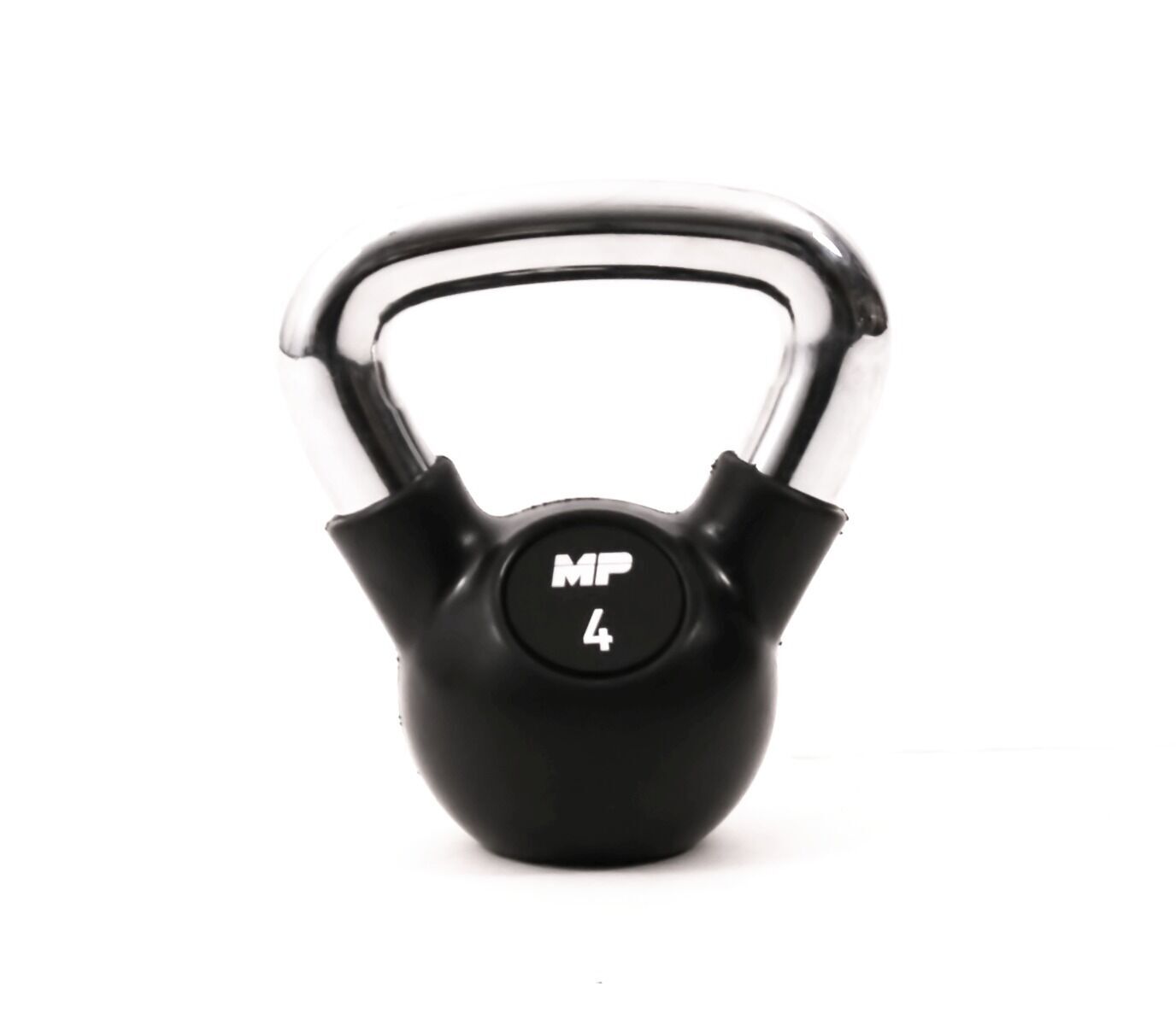Muscle Power Rubberen Kettlebell - Zwart - 4 kg