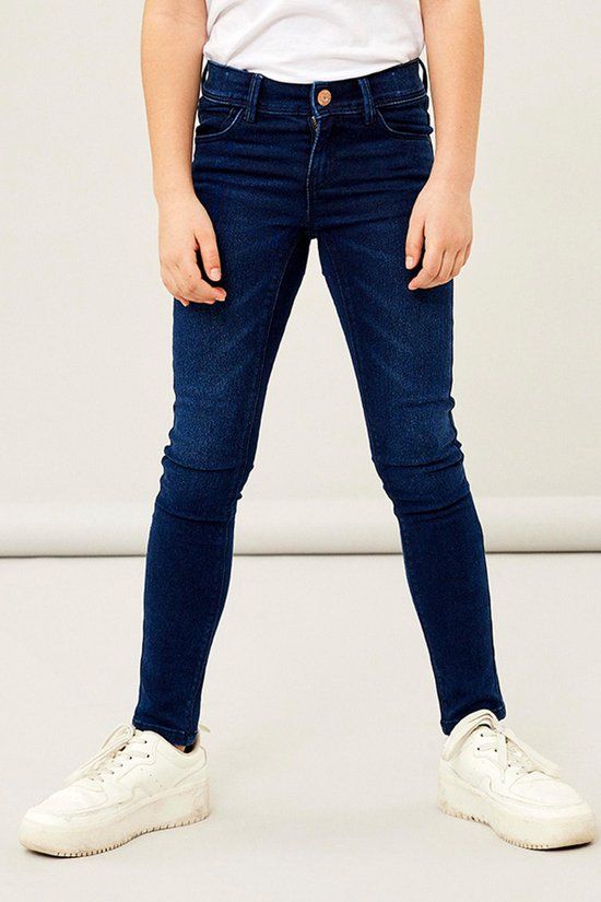 NAME IT NKFPOLLY Skinny Jeans Meisjes - Dark Blue Denim - Maat 140