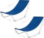 Malatec Chaise de plage - 2x - pliable - léger - portable - bleu - 95 x 60 x 45 cm